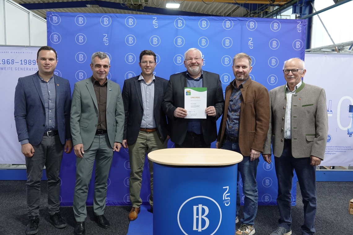 Verleihung der Urkunde „Umwelt- und Klimapakt Bayern“ an die Biersack-Gruppe in Beilngries 