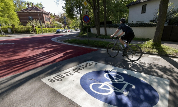 Gut sichtbare Fahrradstraßen