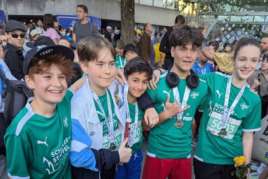 Montessorischüler:innen beim Ingolstädter Halbmarathon 