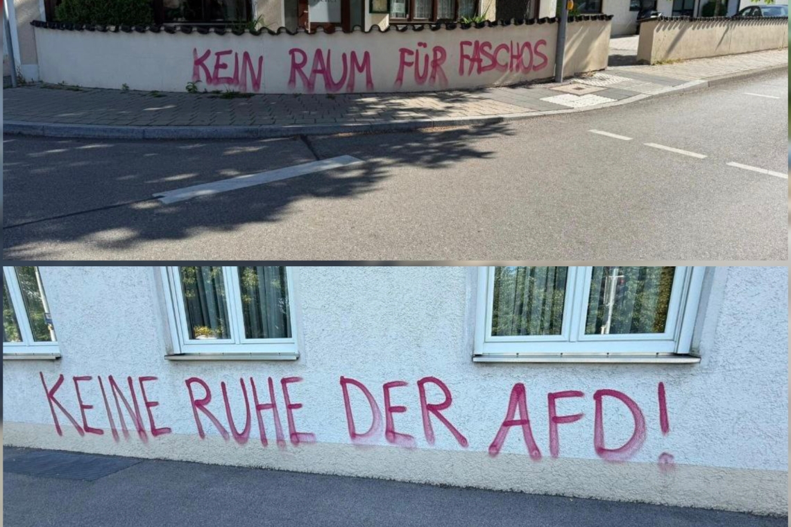 Gaststätte Treffer in Ingolstadt mit Parolen besprüht